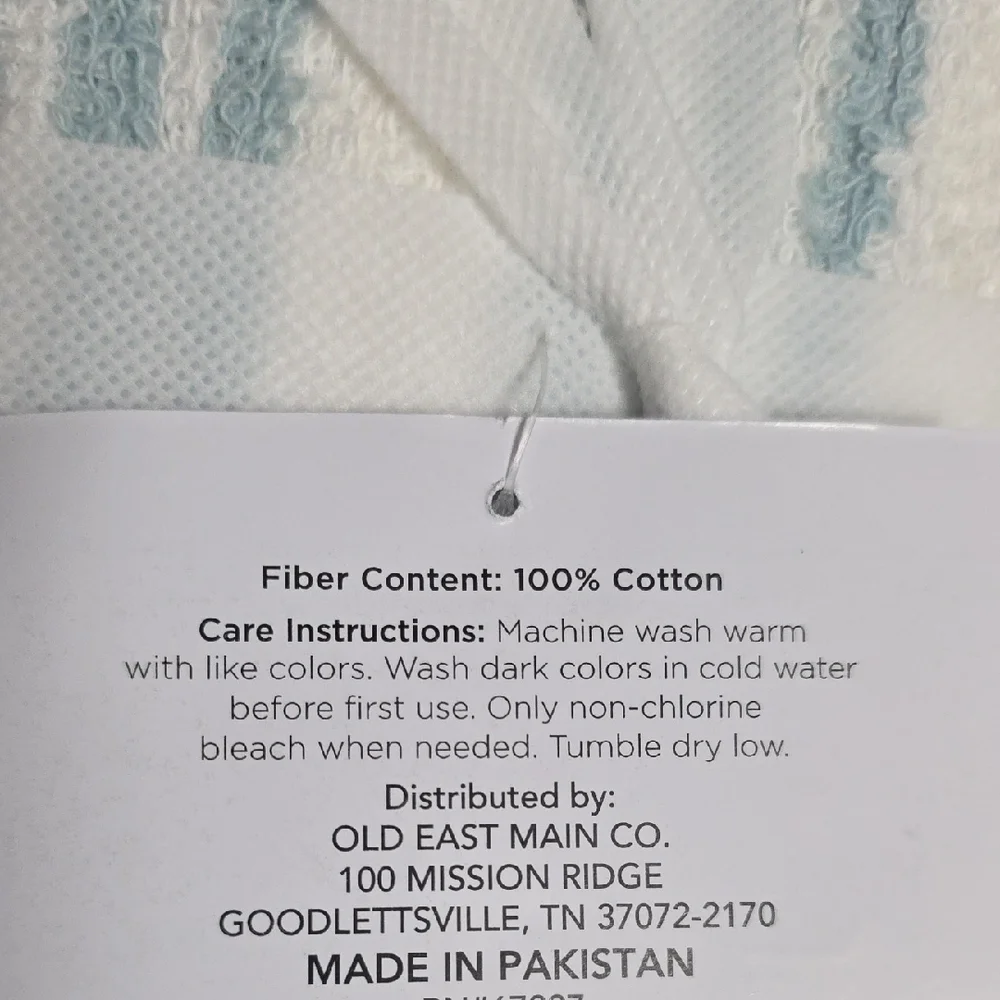 Simply Lofty White & Light Blue Striped Wash Cloths 6pk - Set of 2